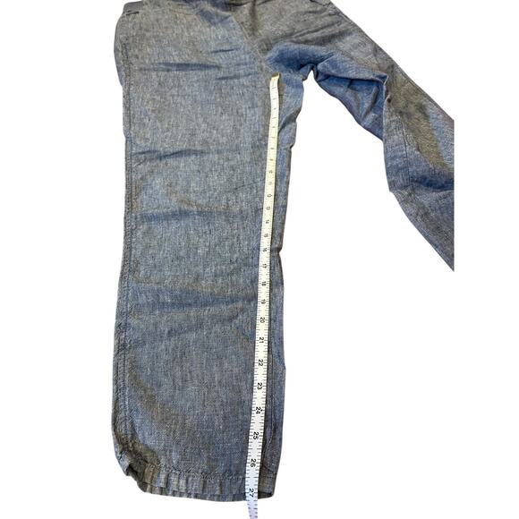 J. JILL Cobalt Indigo Blue Chambray LOVE LINEN Pull On Elastic Pants Size MEDIUM - Picture 5 of 7